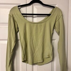 we the free green long sleeve top size XS/S